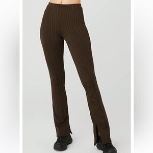 ALO HIGH-WAIST PINSTRIPE ZIP IT FLARE LEGGING